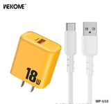 WEKOME WP-U10 (TYPE-C) CHARGER SET WITH TYPE-C CABLE (3A) 1M (18W)