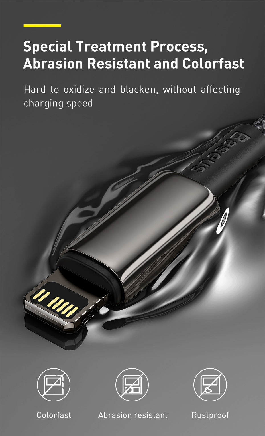 BASEUS PD (20W) TUNGSTEN GOLD FAST CHARGING TYPE-C TO IPH DATA CABLE (1M)
