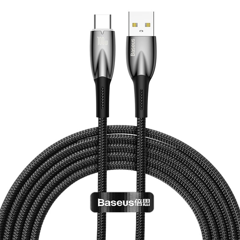 BASEUS GLIMMER SERIES FAST CHARGING DATA CABLE USB TO TYPE-C (100W) (2M), 100W Cable, USB to Type-C Cable