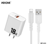 WEKOME WP-U10 (IPH)  CHARGER SET WITH IPHONE CABLE (3A) 1M (18W)