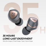 SoundPeats Sonic Wireless Earbuds, Bluetooth Headphone, Bluetooth 5.2 Earbuds APTX-Adaptive Wireless Earphones with Immersive Bass, 35 Hrs USB-C Mono/Stereo Game Mode