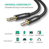 UGREEN 3.5MM MALE TO 3.5MM MALE CABLE 1M, 2M(GOLD PLATED METAL CASE WITH BRAID) (50361),Data cable, Fast Charging Cable , Quick Charge Cable , Fast Charge USB Cable