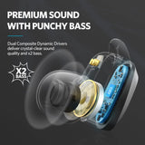 EarFun Free Pro TW301 Earbuds, Bluetooth 5.2 Earbuds, Noise Cancellation Earbuds, IPX5 Sweat & Water Resistant TWS Earbuds