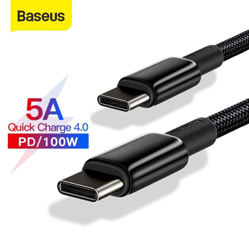 BASEUS TUNGSTEN GOLD FAST CHARGING DATA CABLE TYPE-C TO TYPE-C (100W) (1M) (CATWJ-01) (232051)