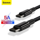 BASEUS TUNGSTEN GOLD FAST CHARGING DATA CABLE TYPE-C TO TYPE-C (100W) (1M) (CATWJ-01) (232051)