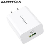 GADGET MAX GC01 18W SINGLE USB PORT QC 3.0 CHARGER (1USB)(3A)(WIDE VOLTAGE 100V-240V), Quick Charger, 18W Charger