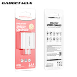 GADGET MAX GC02 2.4A SINGLE USB PORT SPEEDY CHARGER (1USB)(2.4A), USB Charger, 2.4A Charger