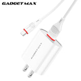 GADGET MAX GC02 MICRO 2.4A SINGLE USB PORT SPEEDY CHARGER SET FOR MICRO (1USB)(2.4A)(1M), Micro Charger Set