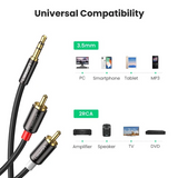 UGREEN AV102 (1M/3M/5M) 3.5mm Male to 2 RCA Male Audio Cable