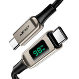 ACEFAST C6-03 USB-C TO USB-C 100W ZINC ALLOY DIGITAL DISPLAY BRAIDED CHARGING DATA CABLE (2M)