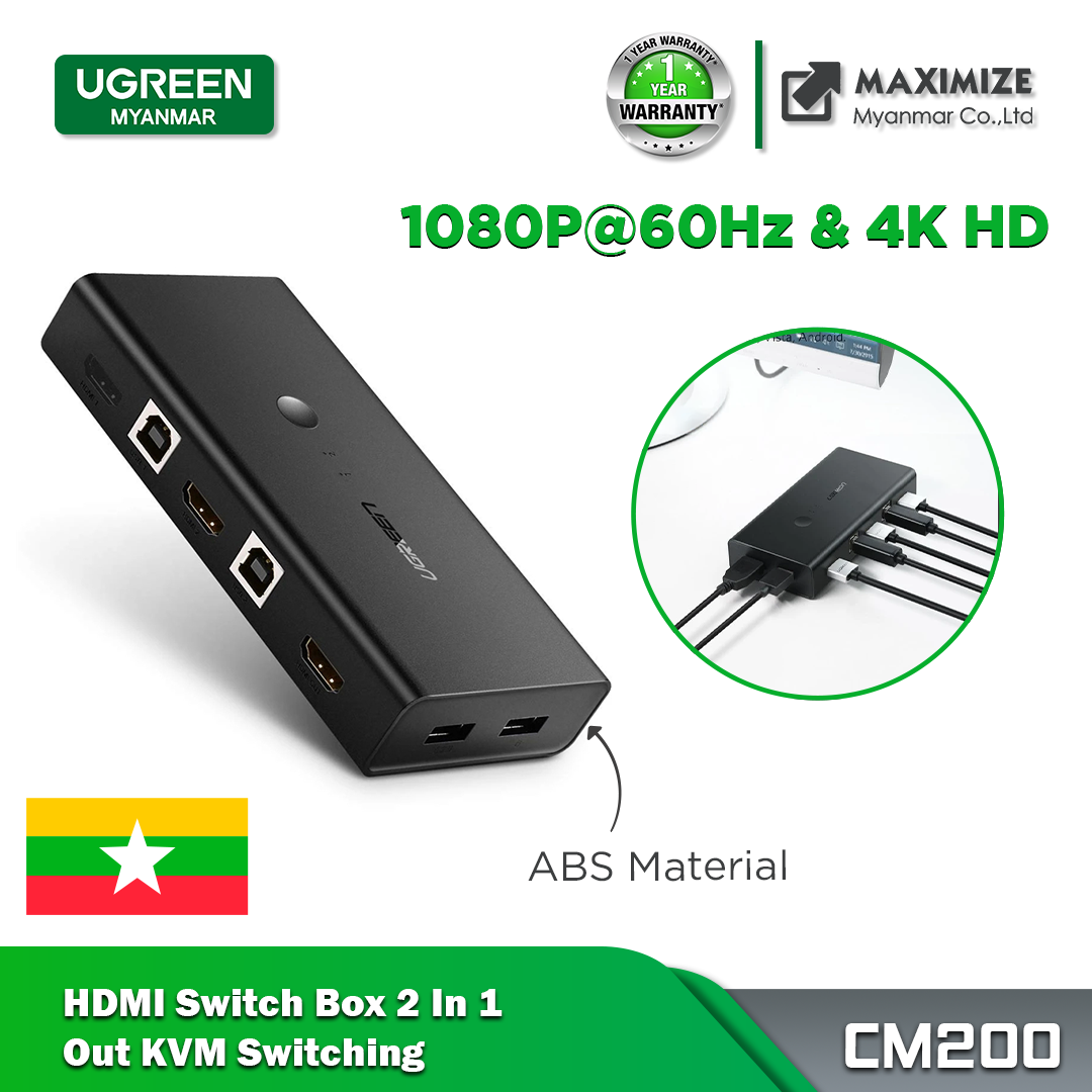 .com UGREEN USB 3.0 KVM Switch HDMI with 3 USB + 1 Type-C