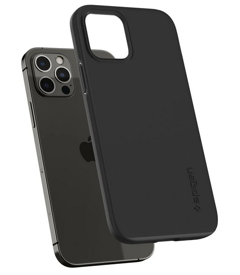 Spigen Thin Fit Case For iPhone 13 Pro Max 6.7 and iphone 12 pro max ,  Black