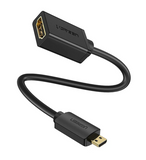UGREEN MICRO HDMI MALE TO HDMI FEMALE ADAPTER CABLE (22CM), HDMI Male to HDMI Female Adapter Cable, Male to HDMI Female Adapter