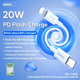REMAX RC-C026 C-L DOFON SERIES 20W PD FAST CHARGING DATA CABLE FOR TYPE-C TO IPH (1M) (20W), Type-C to iPhone Cable, PD Cable, Fast Charging Cable