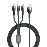 REMAX RC-070TH 2.0A SURY 2 SERIES 3 IN 1 CHARGING CABLE,Cable,3 in 1 cable,3 in 1 USB Cable,3 in 1 charging cable Phone Charging Cable,3 in 1 cable for mobile phone,smart phone,tablet,iPhone,iPad,3 in 1 ( type c / micro / lightning ) USB Charging Cable